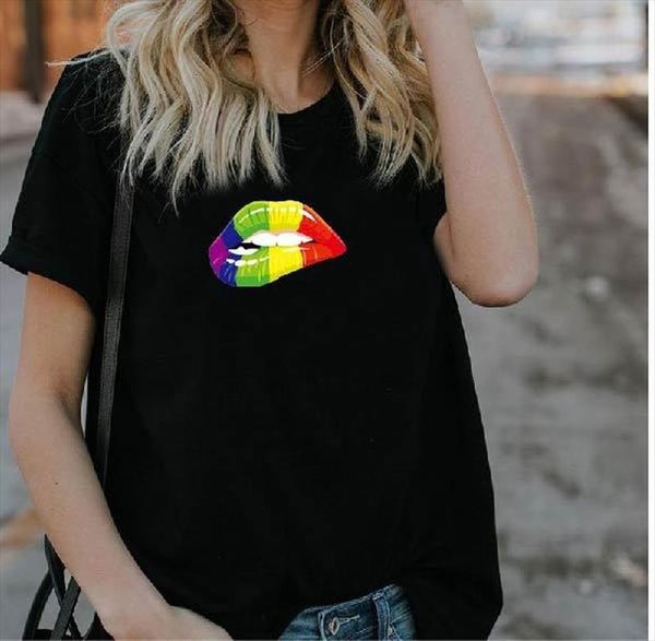 colorful lip print men short sleeve o neck loose summer fashion tee camisetas mujer, White;black
colorful lip print men short sleeve o neck loose summer fashion tee camisetas mujer, White;black