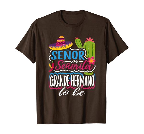 senor or senorita grande hermano to be gender reveal brother t-shirt, White;black
senor or senorita grande hermano to be gender reveal brother t-shirt, White;black