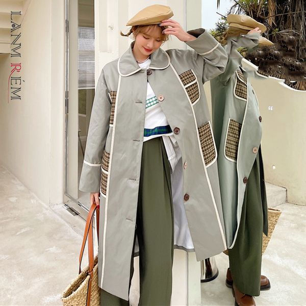 women gray pocket plaid big size trench lapel long sleeve loose fit windbreaker fashion spring autumn 2f0180 210507, Tan;black
women gray pocket plaid big size trench lapel long sleeve loose fit windbreaker fashion spring autumn 2f0180 210507, Tan;black