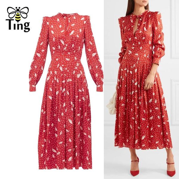 casual dresses tingfly designer floral midi dress elegant vintage party lady office work draped red vestidos, Black;gray
casual dresses tingfly designer floral midi dress elegant vintage party lady office work draped red vestidos, Black;gray