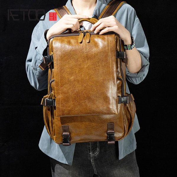 backpack aetoo high-capacity men's in first layer cowhide, casual leather backpack, computer bag, travel bag
backpack aetoo high-capacity men's in first layer cowhide, casual leather backpack, computer bag, travel bag