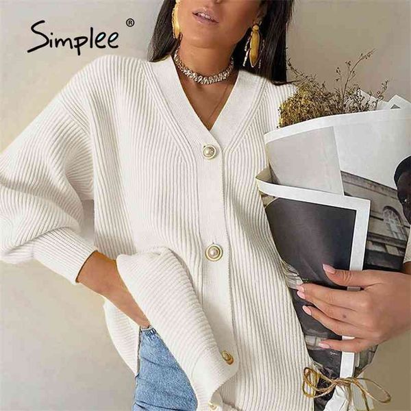 casual v-neck knitted cardigan women autumn winter lantern sleeve button female fashion ladies oversize sweater 210922, White;black
casual v-neck knitted cardigan women autumn winter lantern sleeve button female fashion ladies oversize sweater 210922, White;black