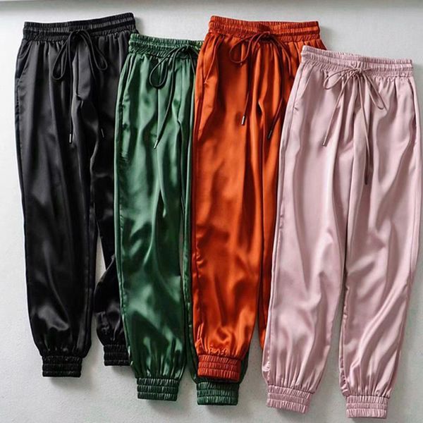 women's pants & capris kpop green satin women drawstring harem trousers loose casual jogging pant sweatpant active, Black;white
women's pants & capris kpop green satin women drawstring harem trousers loose casual jogging pant sweatpant active, Black;white