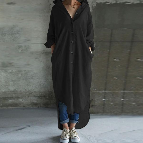 women's spring sundress fashion solid shirt dress casual long sleeve mid-calf vestidos female button robe plus size dresses, Black;gray
women's spring sundress fashion solid shirt dress casual long sleeve mid-calf vestidos female button robe plus size dresses, Black;gray