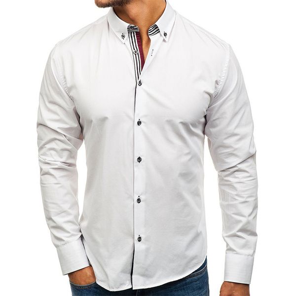 boutique fashion shirt men's long sleeve autumn and winter large clothing wear, White;black
boutique fashion shirt men's long sleeve autumn and winter large clothing wear, White;black
