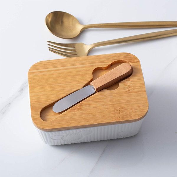 dishes & plates product butter sealed box ceramic tray with wooden lid and knife cheese storage plate dish container case
dishes & plates product butter sealed box ceramic tray with wooden lid and knife cheese storage plate dish container case