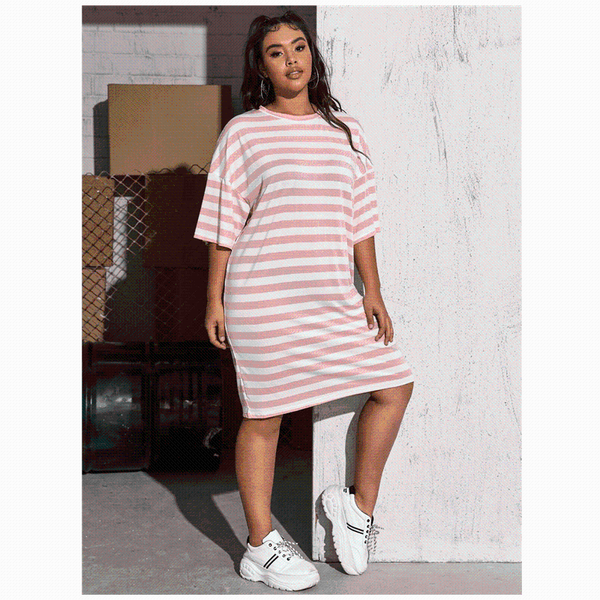 plus size dresses loose casual striped t-shirt dress women solid pink drop shoulder shift street summer midi tunic 6xl 7xl, Black
plus size dresses loose casual striped t-shirt dress women solid pink drop shoulder shift street summer midi tunic 6xl 7xl, Black