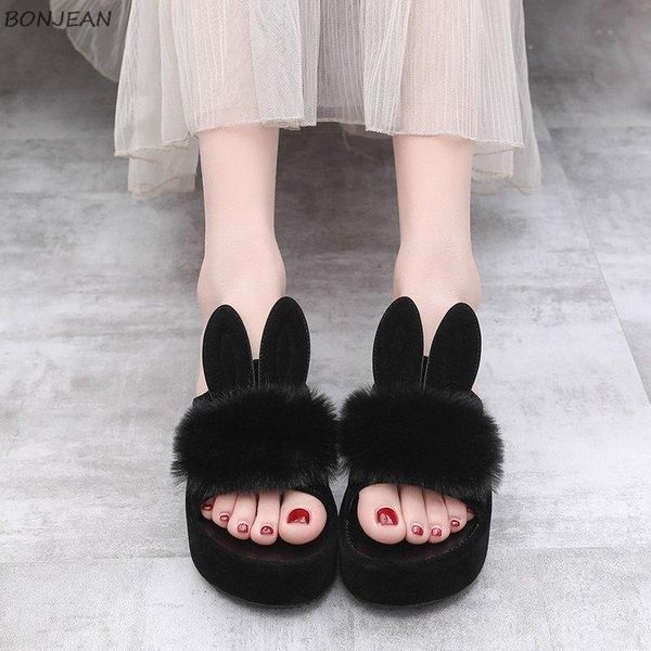 summer women's slippers ears fluffy thick bottom ladies shoes peep toe indoor casual comfortable slipprs, Black
summer women's slippers ears fluffy thick bottom ladies shoes peep toe indoor casual comfortable slipprs, Black