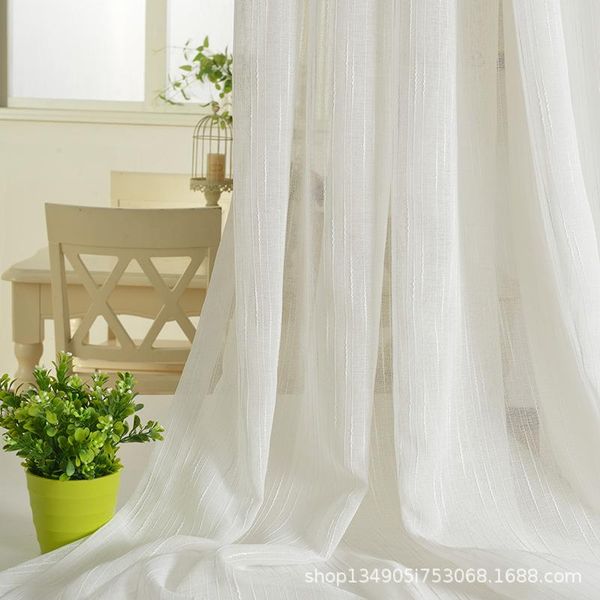 curtain & drapes simple window screening, translucent and impermeable gauze, vertical pattern finished linen white gauze
curtain & drapes simple window screening, translucent and impermeable gauze, vertical pattern finished linen white gauze