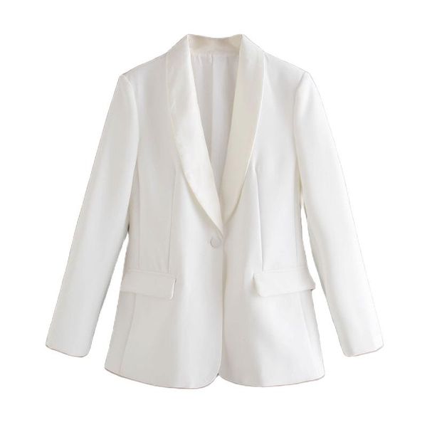 women's suits & blazers white elegant fashion blazer women 2021 single button vintage outwear jackets office lady pockets slim female, White;black
women's suits & blazers white elegant fashion blazer women 2021 single button vintage outwear jackets office lady pockets slim female, White;black