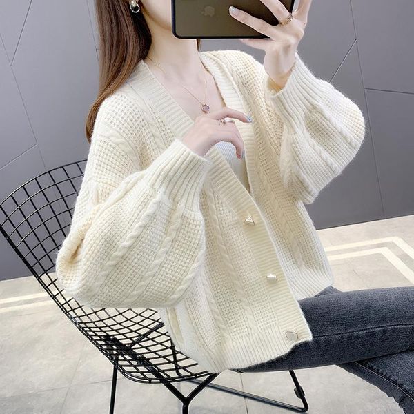 women's knits & tees knitted jacket sweater 2021 fashion temperament autumn and winter loose western style long-sleeved solid color top, White
women's knits & tees knitted jacket sweater 2021 fashion temperament autumn and winter loose western style long-sleeved solid color top, White