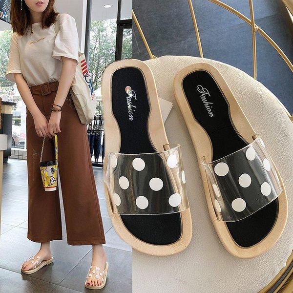 slippers fashion summer women polka dot outside slip-on jelly shoes flat beach sandals outdoor holiday, Black
slippers fashion summer women polka dot outside slip-on jelly shoes flat beach sandals outdoor holiday, Black