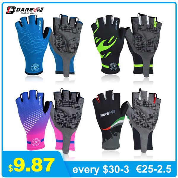 darevie half finger cycling gloves gel pad shockproof cycling gloves breathable bike gloves no velcro biking road mtbg, Blue;gray
darevie half finger cycling gloves gel pad shockproof cycling gloves breathable bike gloves no velcro biking road mtbg, Blue;gray