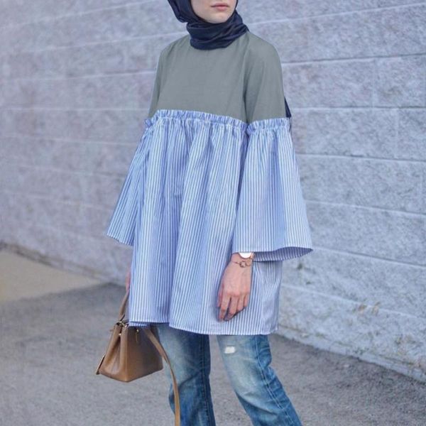 ethnic clothing casual patchwork blouse turkey hijab blusas striped flare sleeve crew neck women muslim dubai abaya loose chemise, Red
ethnic clothing casual patchwork blouse turkey hijab blusas striped flare sleeve crew neck women muslim dubai abaya loose chemise, Red