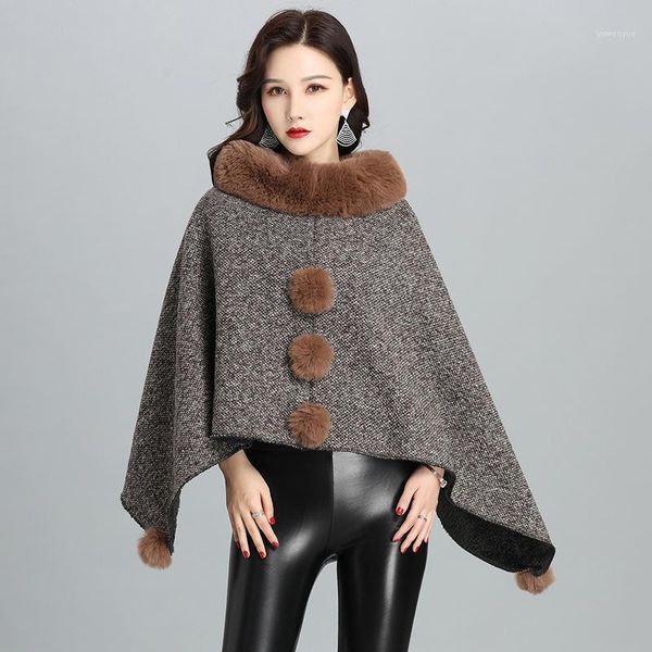 women's fur & faux imitation european and american brown coat shawl scarf rex hair in long sleeveless five ball, Black
women's fur & faux imitation european and american brown coat shawl scarf rex hair in long sleeveless five ball, Black