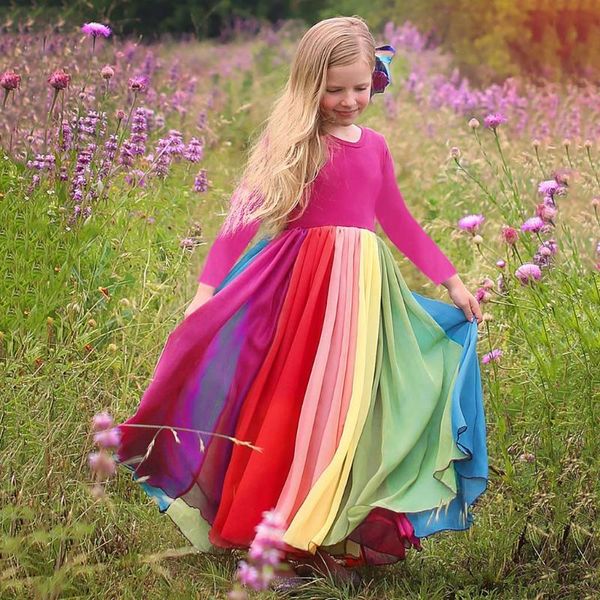 girl's dresses kids girls rainbow splice princess pageant gown birthday party long sleeve beach dress bebes recien nacido#45, Red;yellow
girl's dresses kids girls rainbow splice princess pageant gown birthday party long sleeve beach dress bebes recien nacido#45, Red;yellow