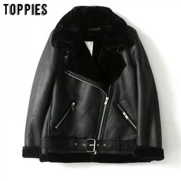 winter sheepskin coats women thicken faux leather fur coat female lining jacket aviator casaco feminino 210421, Black
winter sheepskin coats women thicken faux leather fur coat female lining jacket aviator casaco feminino 210421, Black
