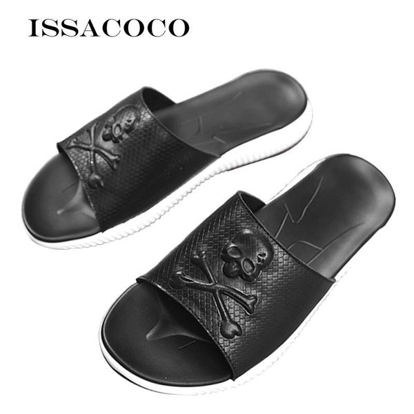 slippers issacoco men sandals shoes men's flip-flops indoor home rubber fashion leather beach summer, Black
slippers issacoco men sandals shoes men's flip-flops indoor home rubber fashion leather beach summer, Black