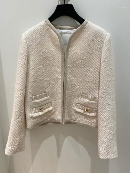 patads france s family 21 spring and summer women's simple double tweed tassel pocket jacket jackets, Black;brown
patads france s family 21 spring and summer women's simple double tweed tassel pocket jacket jackets, Black;brown