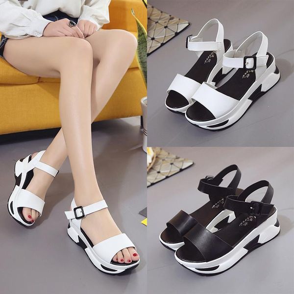 dress shoes simple one-line sandals female students 2021 summer women's open toe muffin platform, Black
dress shoes simple one-line sandals female students 2021 summer women's open toe muffin platform, Black