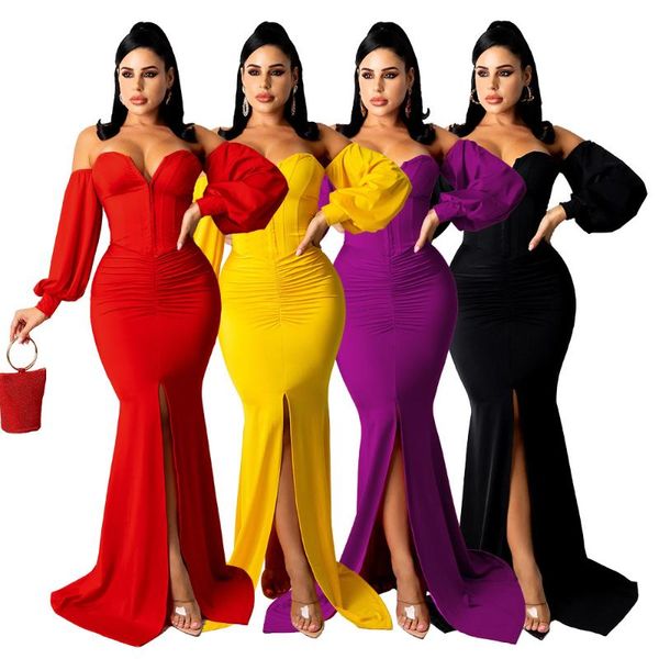 casual dresses charming women trumpet maxi dress slash neck long sleeves slim waist lady bodycon nightclub front side 2021 autumn, Black;gray
casual dresses charming women trumpet maxi dress slash neck long sleeves slim waist lady bodycon nightclub front side 2021 autumn, Black;gray