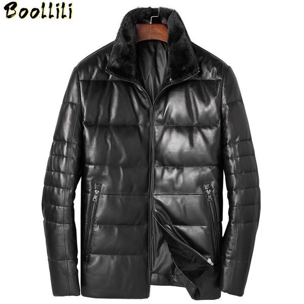 men's leather & faux boollili winter genuine jacket men warm sheepskin coat real collar down cotton jackets veste cuir homme, Black
men's leather & faux boollili winter genuine jacket men warm sheepskin coat real collar down cotton jackets veste cuir homme, Black