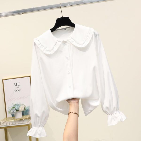 solid blouse women 2021 flare long sleeve ruffles shirts clothing preppy style collar button-up loose d89 women's blouses &, White
solid blouse women 2021 flare long sleeve ruffles shirts clothing preppy style collar button-up loose d89 women's blouses &, White