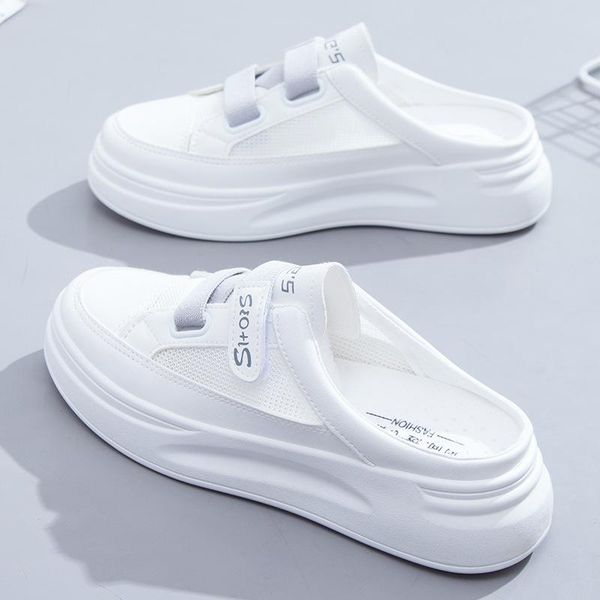 slippers women's summer wear 2021 fashion shoes mesh breathable white flat casual half-support, Black
slippers women's summer wear 2021 fashion shoes mesh breathable white flat casual half-support, Black