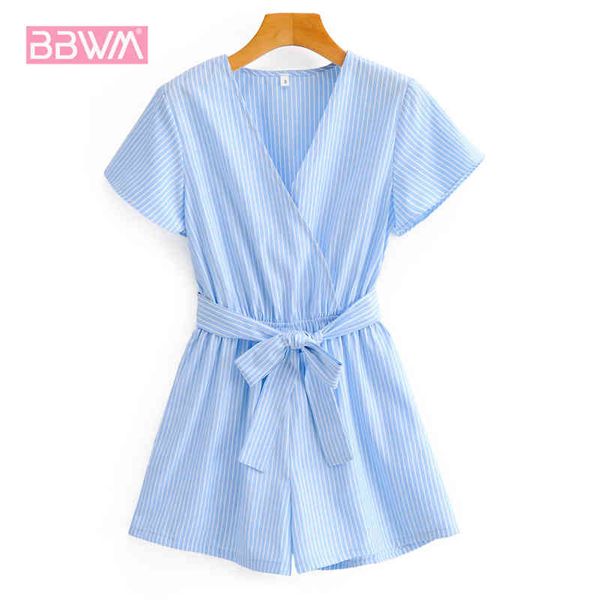 striped belt waist v-neck short-sleeved sweet foreign female jumpsuit loose and slim fashion chic women's jumpsuit 210507, Black;white
striped belt waist v-neck short-sleeved sweet foreign female jumpsuit loose and slim fashion chic women's jumpsuit 210507, Black;white
