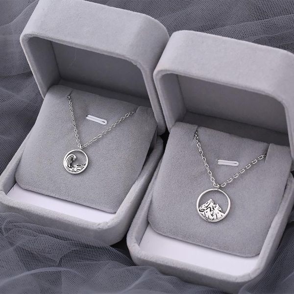pendant necklaces 1 pair couple stainless steel simple ocean mountain pendants choker jewelry for men women valentine's day gifts, Silver
pendant necklaces 1 pair couple stainless steel simple ocean mountain pendants choker jewelry for men women valentine's day gifts, Silver