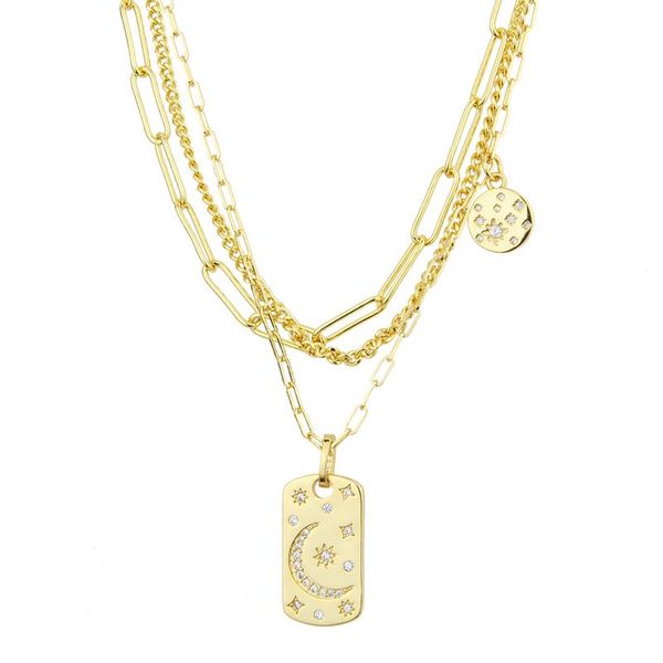 pendant necklaces fashion moon star necklace gold plated square 3 combination lady clavicle chain jewelry, Silver
pendant necklaces fashion moon star necklace gold plated square 3 combination lady clavicle chain jewelry, Silver
