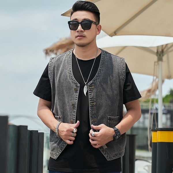 men's vests oversize denim vest sleeveless jeans jacket plus size 8xl 7xl 6xl loose casual coats streetwear male clothes, Black;white
men's vests oversize denim vest sleeveless jeans jacket plus size 8xl 7xl 6xl loose casual coats streetwear male clothes, Black;white