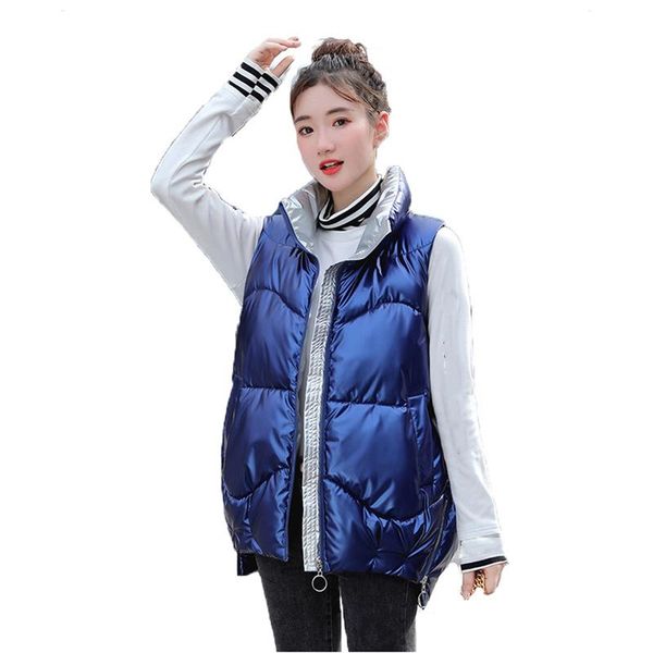 women's vests 2021 autumn winter glossy vest jacket women plus size loose korean gray green black fashion down cotton coat n1190, Black;white
women's vests 2021 autumn winter glossy vest jacket women plus size loose korean gray green black fashion down cotton coat n1190, Black;white
