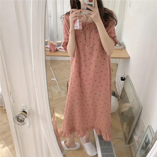 summer cherry print cotton nightgowns womens sleepwears short sleeve peter pan collar homewear midi dress casual nightdress y421, Black;red
summer cherry print cotton nightgowns womens sleepwears short sleeve peter pan collar homewear midi dress casual nightdress y421, Black;red