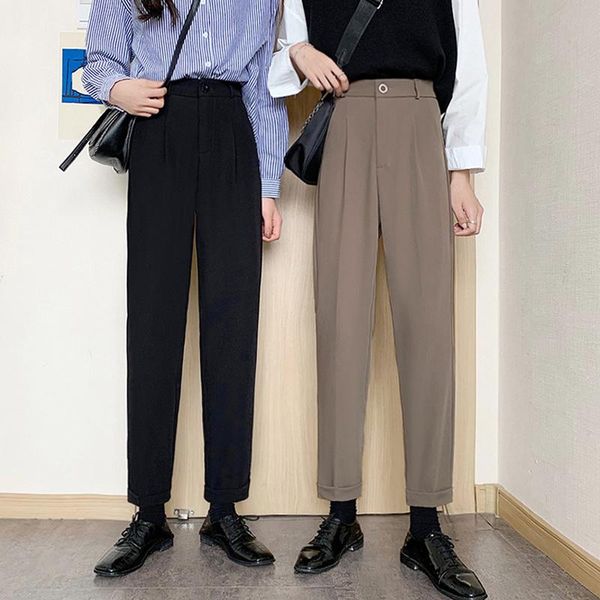 women's two piece pants black suit women's spring and autumn 2021 straight tube loose small man high waist thin casual nine point, White
women's two piece pants black suit women's spring and autumn 2021 straight tube loose small man high waist thin casual nine point, White