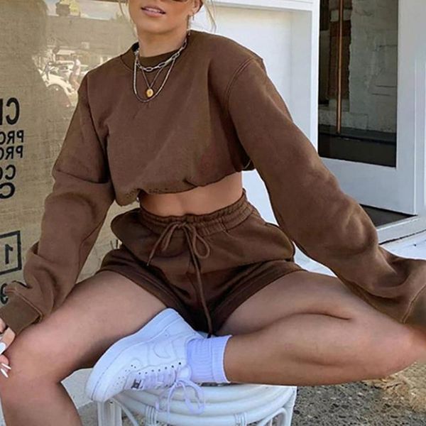 women's tracksuits tracksuit women 2 pieces sets shorts brown long sleeve sweatshirt suit 2021 summer casual spring ladies, Gray
women's tracksuits tracksuit women 2 pieces sets shorts brown long sleeve sweatshirt suit 2021 summer casual spring ladies, Gray