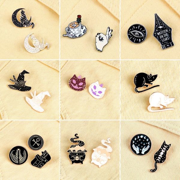 pins, brooches 2-3pcs/lot white black color enamel pins magic hat cat pen men coat lapel pin badges jewelry gift for frie, Gray
pins, brooches 2-3pcs/lot white black color enamel pins magic hat cat pen men coat lapel pin badges jewelry gift for frie, Gray