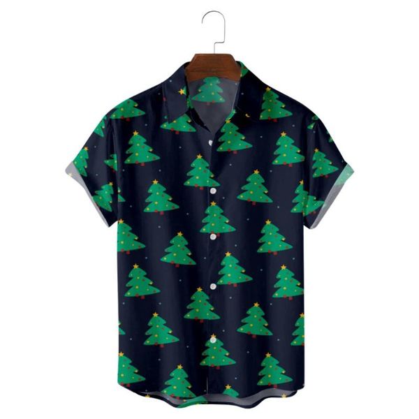 men's casual shirts 2021 series christmas short-sleeved floral printing summer break loose shirt, White;black
men's casual shirts 2021 series christmas short-sleeved floral printing summer break loose shirt, White;black