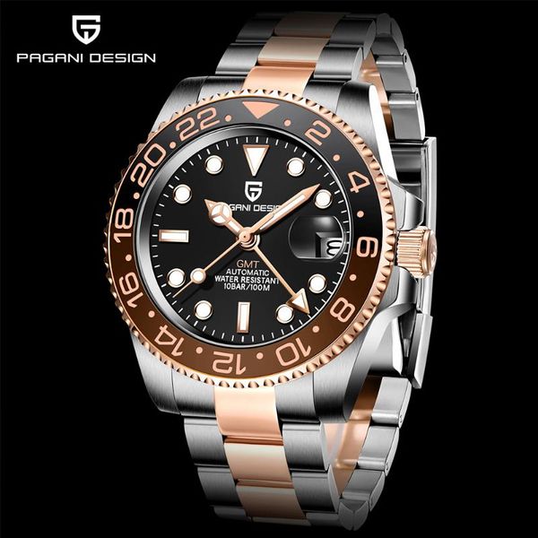 wristwatches 40mm pagani design gmt men mechanical watch sapphire stainless steel sports waterproof business relogio masculino, Slivery;brown
wristwatches 40mm pagani design gmt men mechanical watch sapphire stainless steel sports waterproof business relogio masculino, Slivery;brown