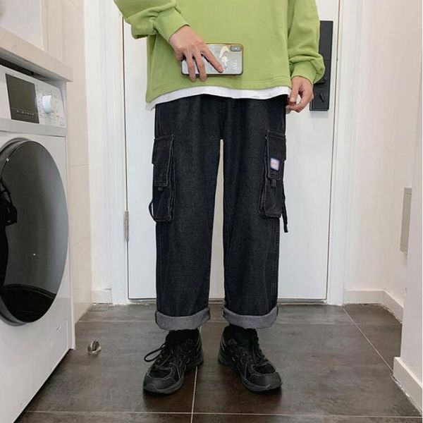 men's jeans 2021 spring and autumn work clothes korean loose trend trendy student straight versatile wide leg pants, Blue
men's jeans 2021 spring and autumn work clothes korean loose trend trendy student straight versatile wide leg pants, Blue