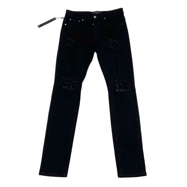 am mx1 diamond parquet double knee holes slim fit versatile small leg jeans high street man, Blue
am mx1 diamond parquet double knee holes slim fit versatile small leg jeans high street man, Blue