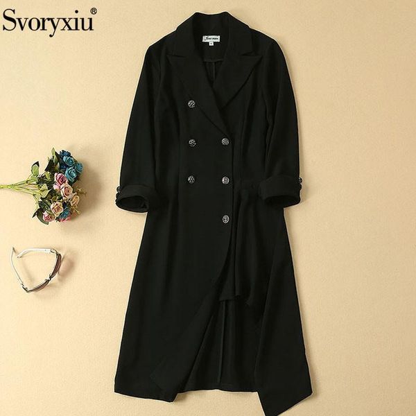women's trench coats svoryxiu 2021 fashion runway autumn black long coat elegant double breasted office lady overcoat outwear, Tan;black
women's trench coats svoryxiu 2021 fashion runway autumn black long coat elegant double breasted office lady overcoat outwear, Tan;black