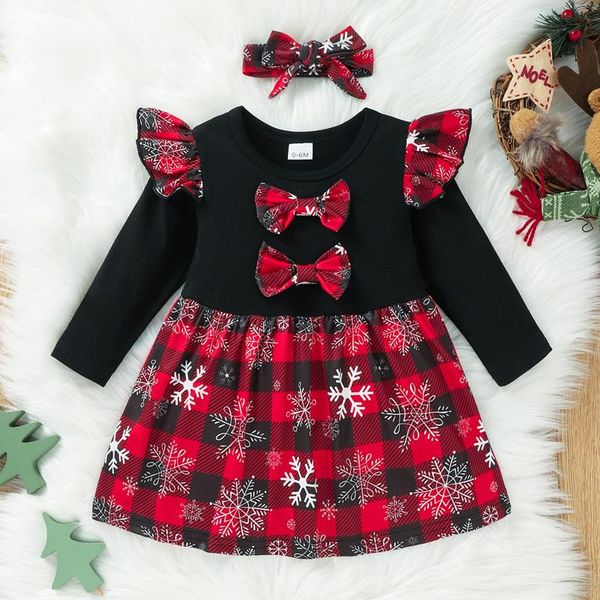 girl's dresses christmas dress born baby 2022 long sleeve plaid for year with bow headband girls clothes, Red;yellow
girl's dresses christmas dress born baby 2022 long sleeve plaid for year with bow headband girls clothes, Red;yellow