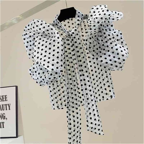 women's blouses & shirts fashion dot mesh sleeve chiffon short women bow collar thin slim casual shirt summer ioog, White
women's blouses & shirts fashion dot mesh sleeve chiffon short women bow collar thin slim casual shirt summer ioog, White