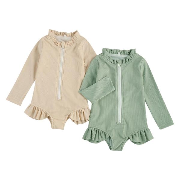 1-5y causal infant kids girl swimwear solid ruffles long sleeve zipper beachwear clothing sets, White
1-5y causal infant kids girl swimwear solid ruffles long sleeve zipper beachwear clothing sets, White