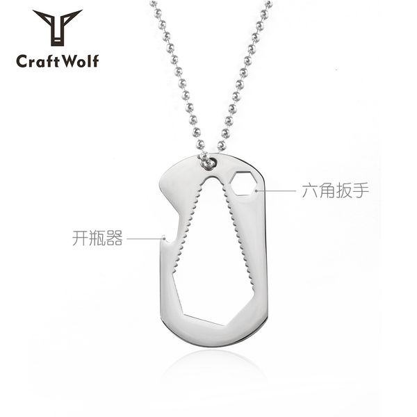 military brand modeling multifunctional tool outdoor adventure convenient bottle opener multi size hexagonal wrench titanium steel necklace, Silver
military brand modeling multifunctional tool outdoor adventure convenient bottle opener multi size hexagonal wrench titanium steel necklace, Silver