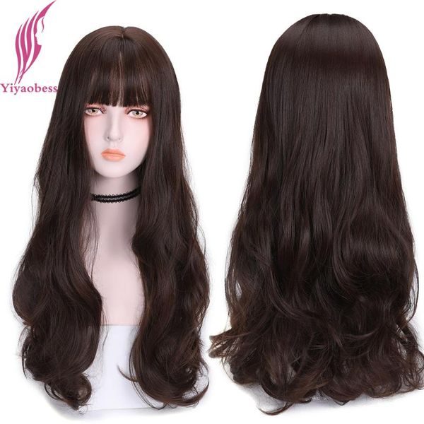 synthetic wigs yiyaobess middle part long wavy wig with bangs fashion korean style blue brown black lolita hair for women peruca
synthetic wigs yiyaobess middle part long wavy wig with bangs fashion korean style blue brown black lolita hair for women peruca
