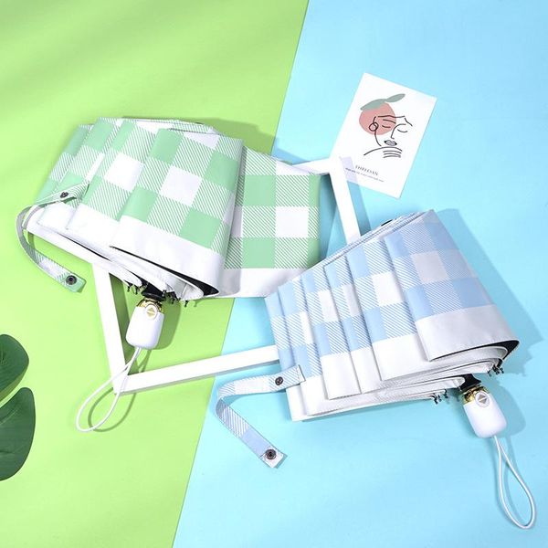 umbrellas automatic umbrella mini women anti uv sun protection lattice parasol three-folding simplicity
umbrellas automatic umbrella mini women anti uv sun protection lattice parasol three-folding simplicity