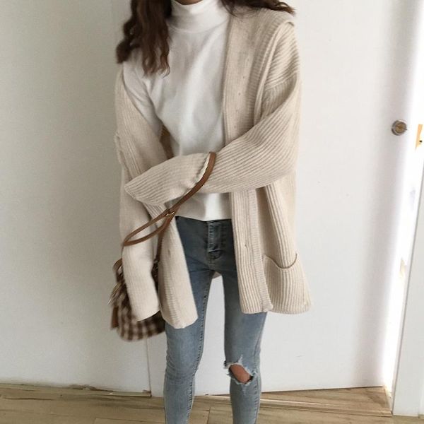 women's sweaters ead winter loose thick cardigan women fashion double breasted long sleeve knitted sweater female vintage warm v neck c, White;black
women's sweaters ead winter loose thick cardigan women fashion double breasted long sleeve knitted sweater female vintage warm v neck c, White;black