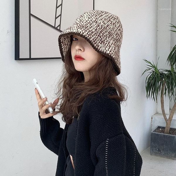 berets fashion autumn winter bucket hats for women's designer luxury hat thickened hand knitted basin cap fisherman ladies, Blue;gray
berets fashion autumn winter bucket hats for women's designer luxury hat thickened hand knitted basin cap fisherman ladies, Blue;gray